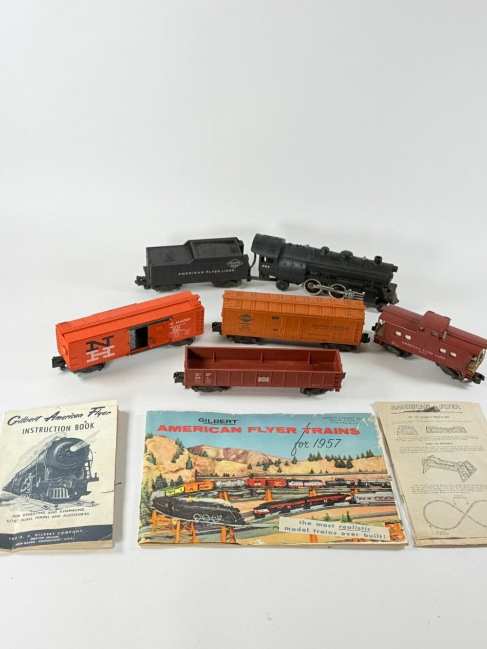 AC Gilbert American Flyer Steam Freight Train Set w/Track As Is Read Description
